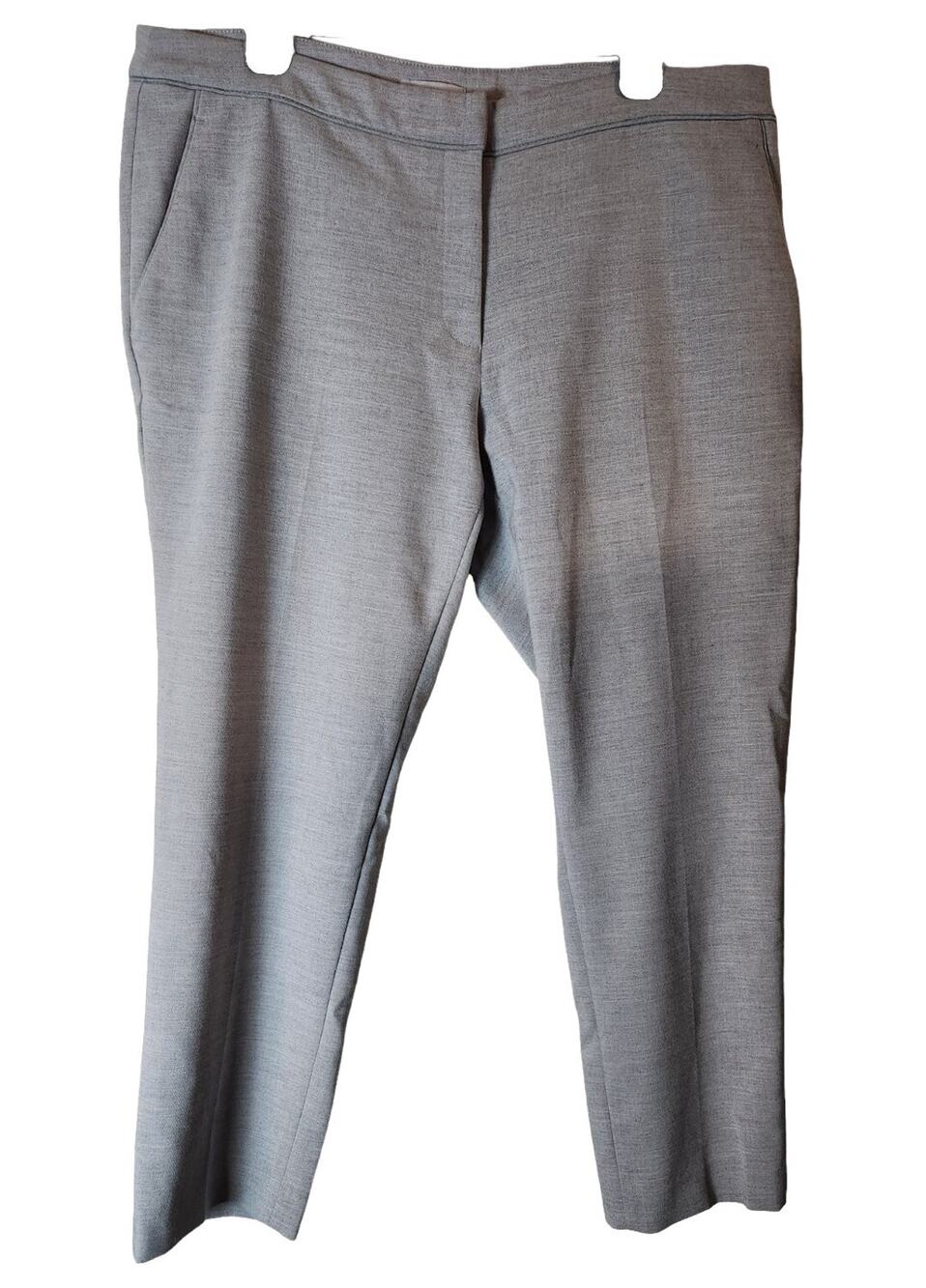 H&M Heather Gray Slacks Womens Sz 14 Trouser Work Office Pants Flat Front Career